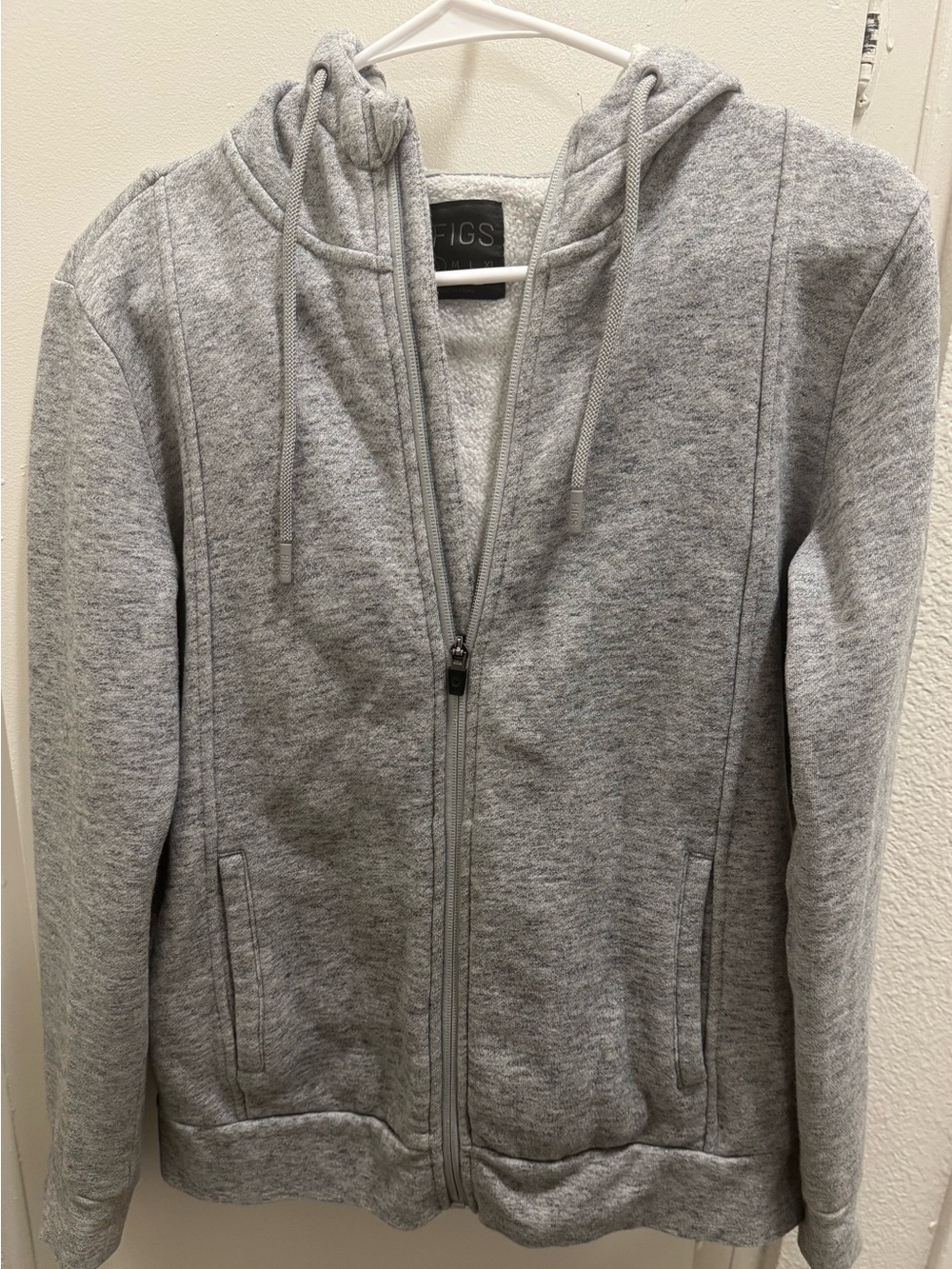 Figs Light Grey Full-Zip Hooded Jacket